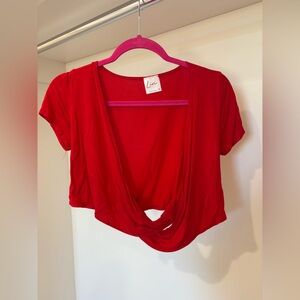 Red Women's Cross Front Top